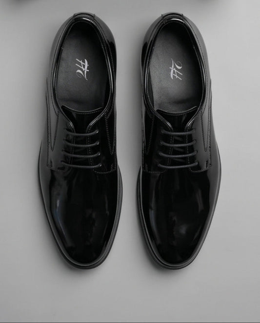 2H #01B Shining Black Formal Shoes