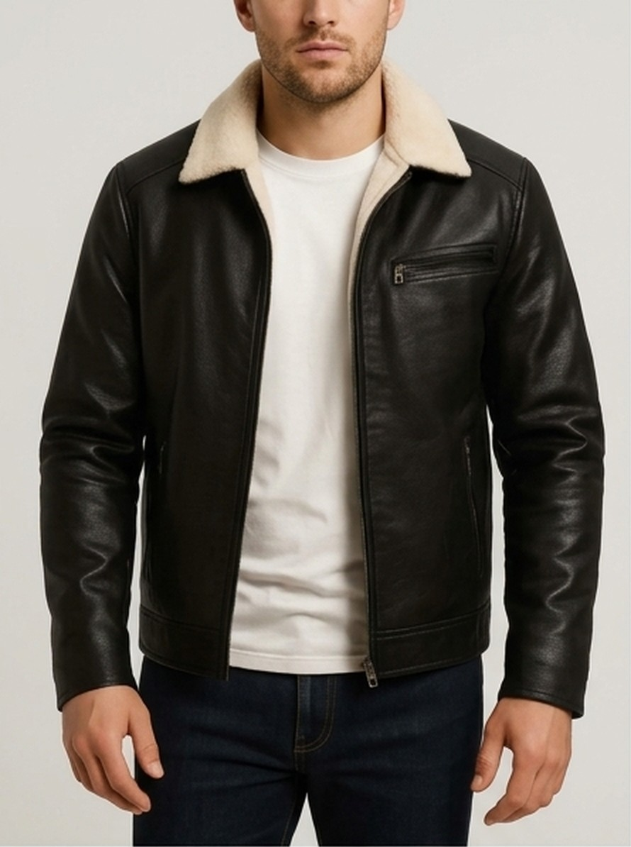 2H #JK57 Black Leather Jacket
