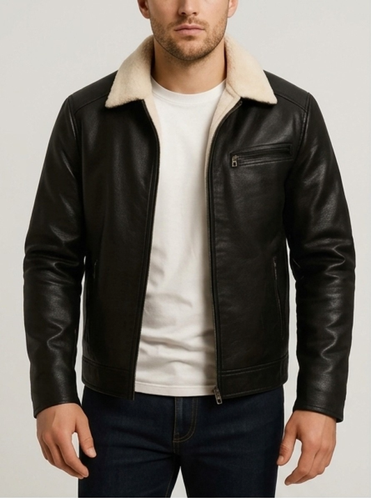 2H #JK57 Black Leather Jacket