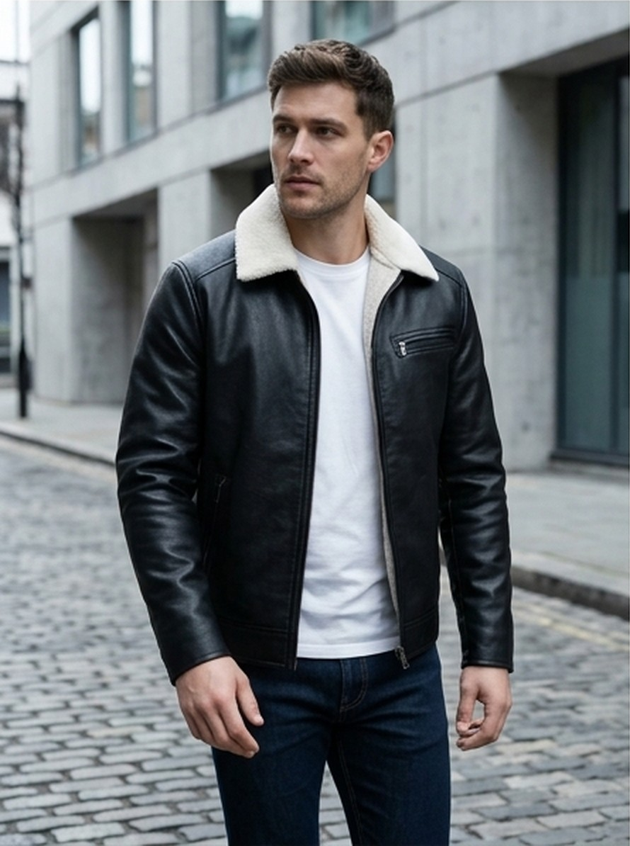 2H #JK57 Black Leather Jacket