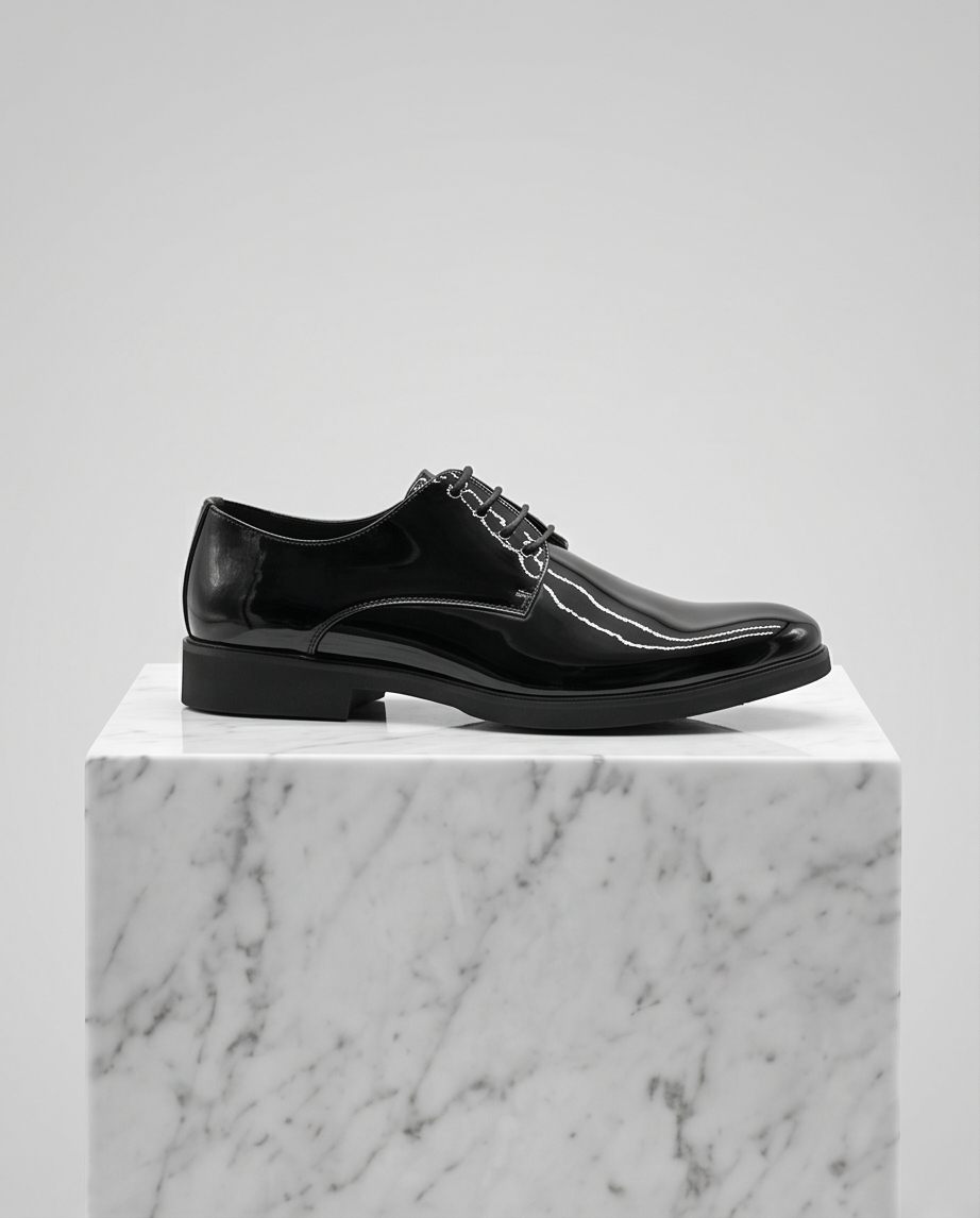 2H #110-100 Shining Black Formal Shoes