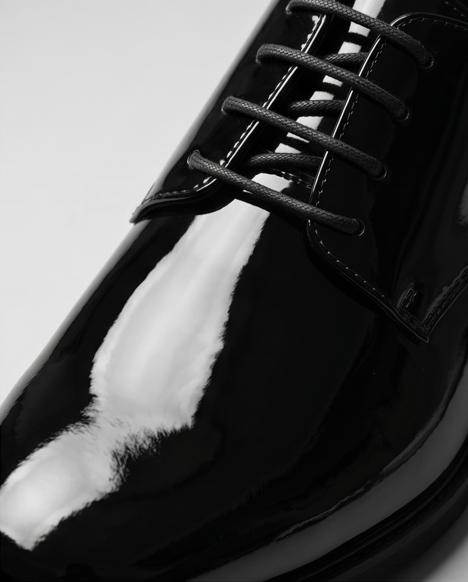 2H #110-100 Shining Black Formal Shoes