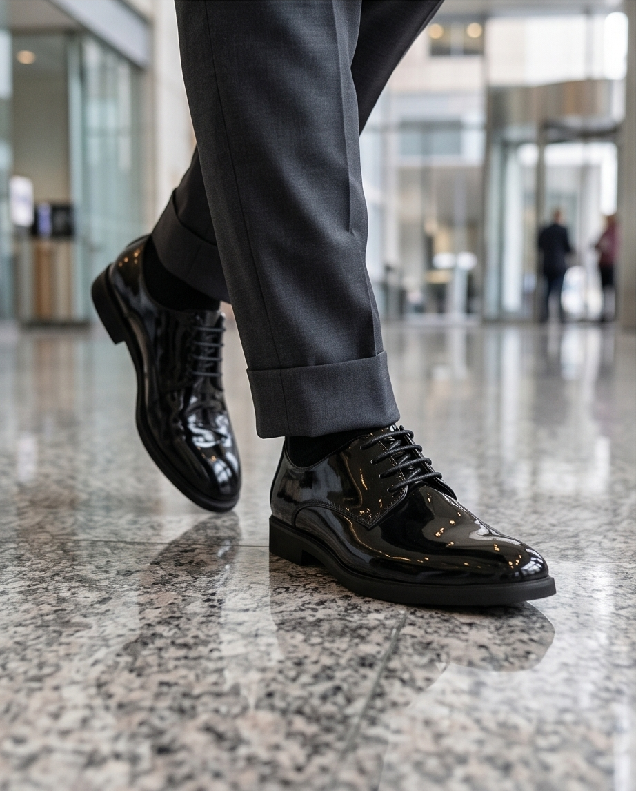 2H #110-100 Shining Black Formal Shoes