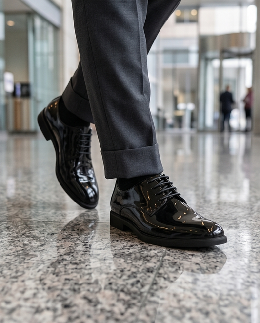 2H #110-100 Shining Black Formal Shoes