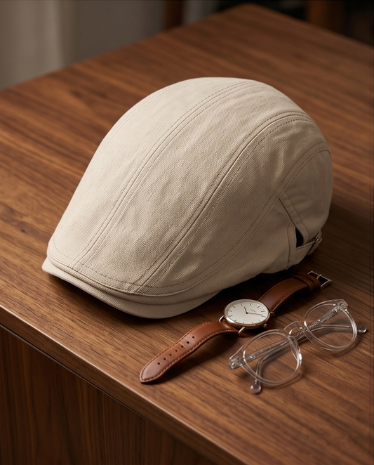 2H Light Beige Cotton Cap