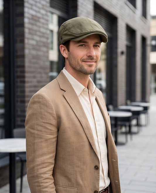 2H Olive Green Cotton Cap