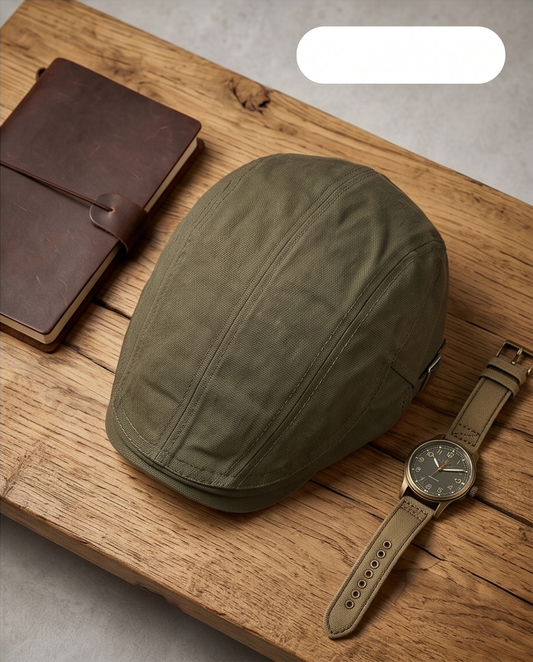 2H Olive Green Cotton Cap