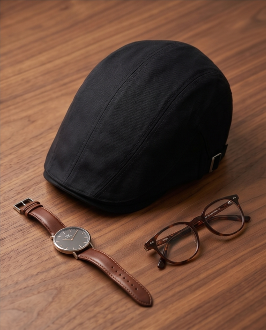 2H Black cotton Cap