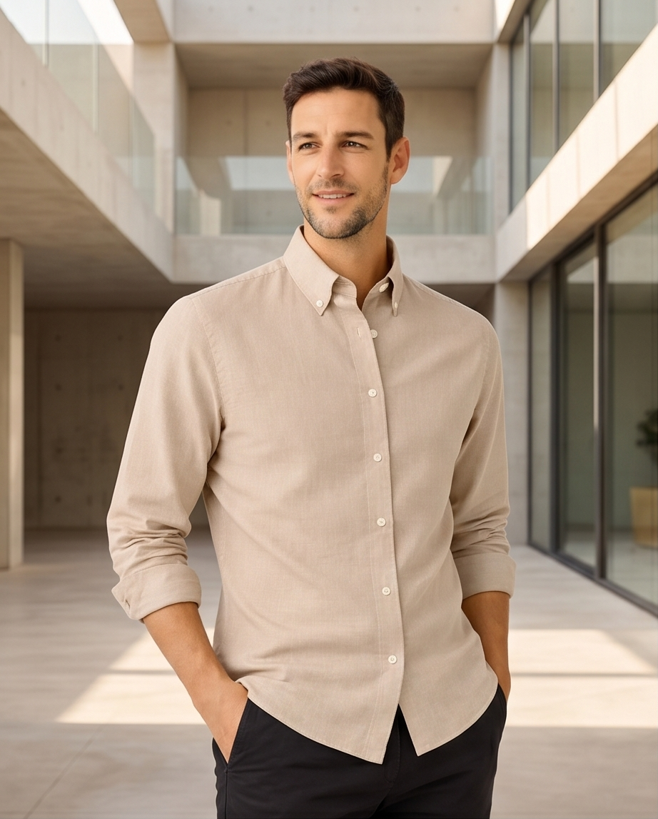 2H #25S8 Twill Cotton Regular Fit Shirt