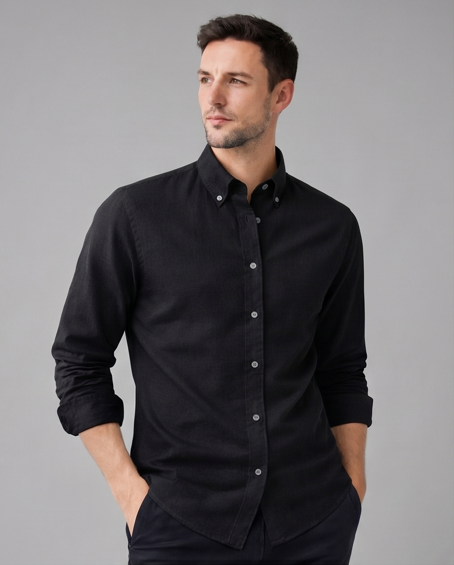 2H #25S8 Twill Cotton Regular Fit Shirt