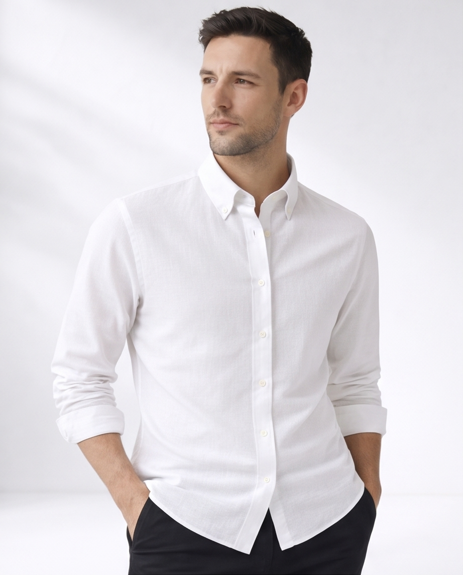 2H #25S8 Twill Cotton Regular Fit Shirt