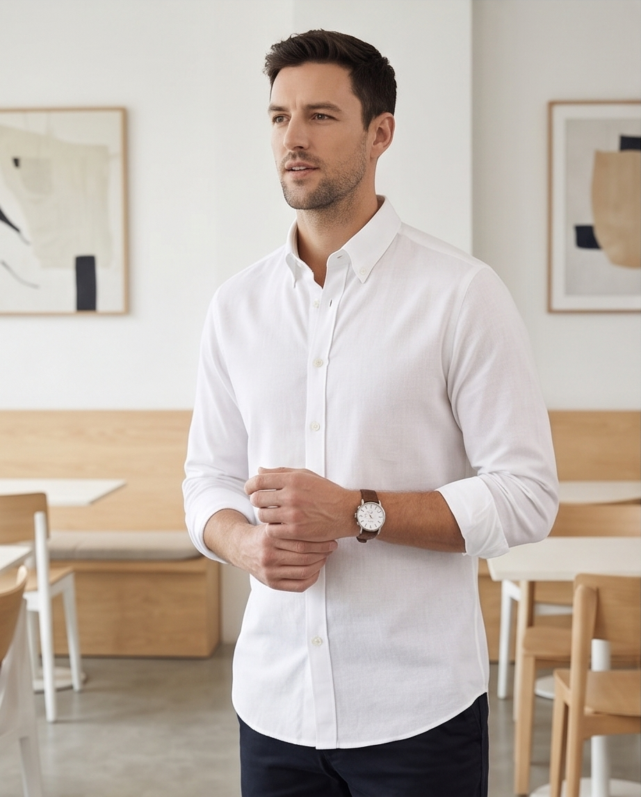 2H #25S8 Twill Cotton Regular Fit Shirt