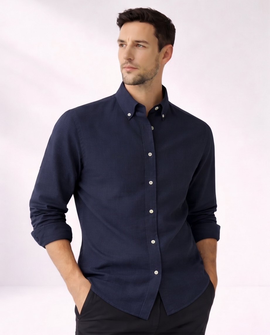 2H #25S8 Twill Cotton Regular Fit Shirt