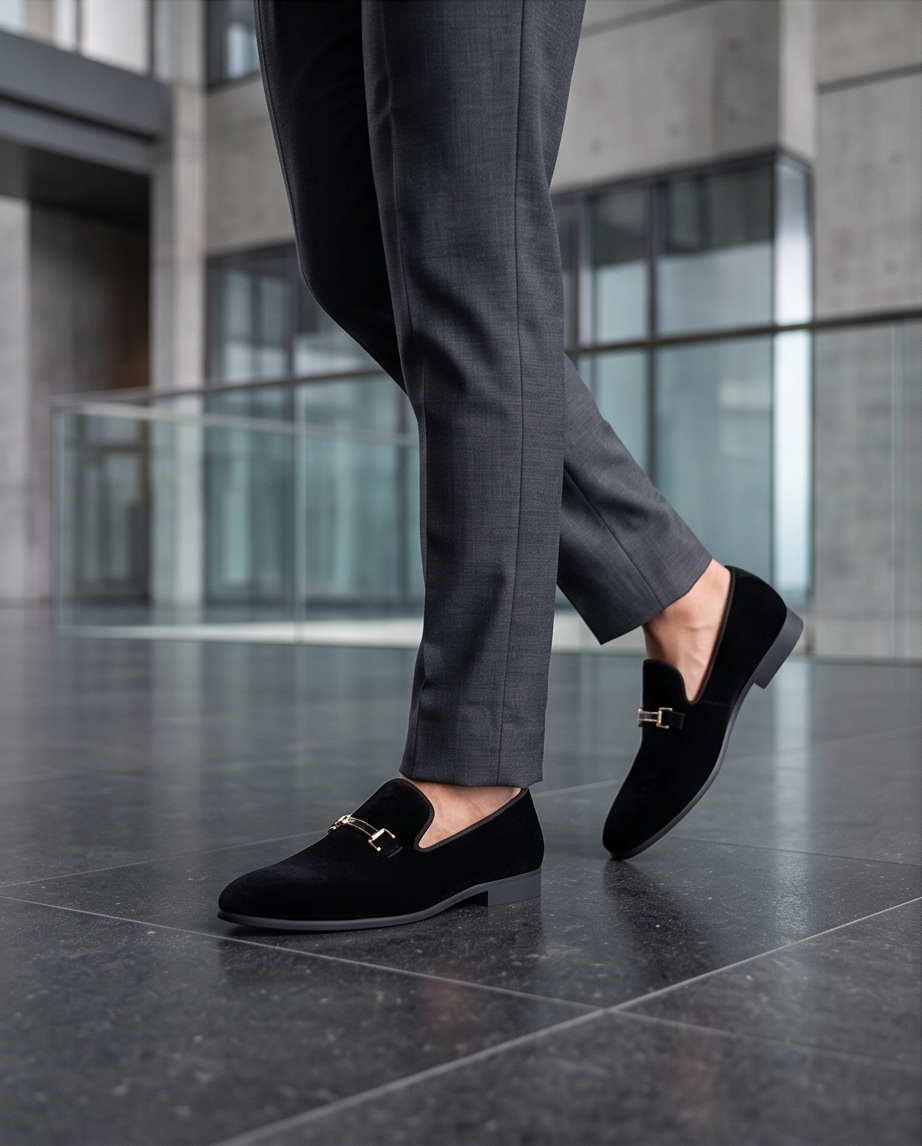 SALE! 2H #9906 Black Chamois Formal Shoes