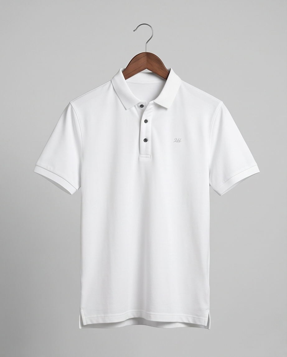 2H #CX.231 White Polo T-shirt