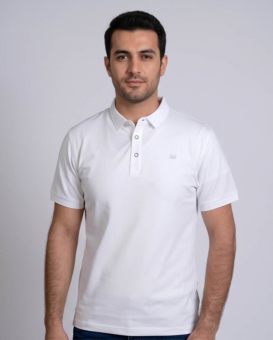 2H #CX.2101 White Polo T-shirt
