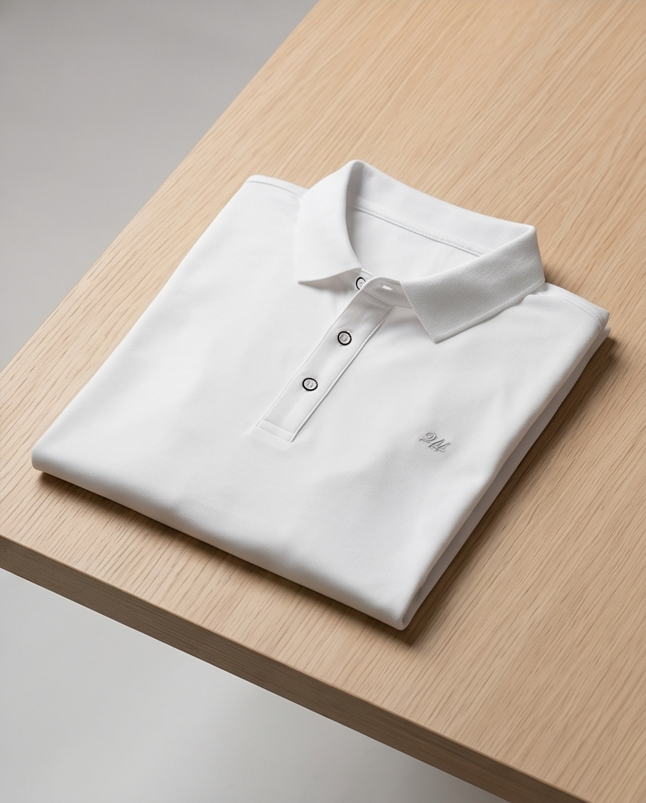 2H #CX.2101 White Polo T-shirt