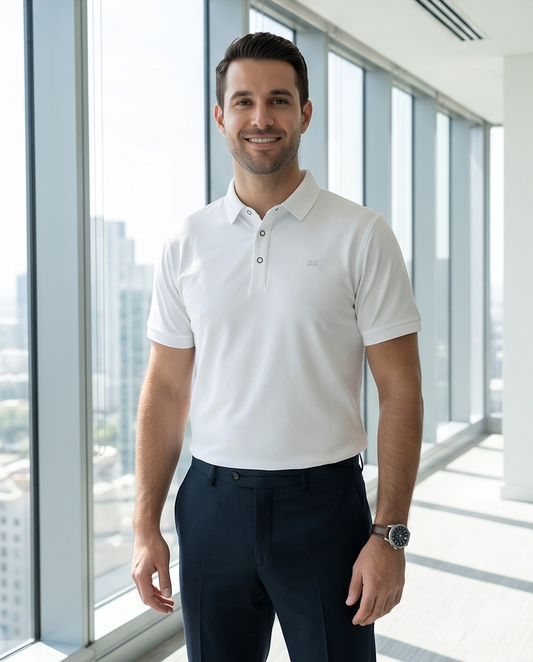2H #CX.2101 White Polo T-shirt