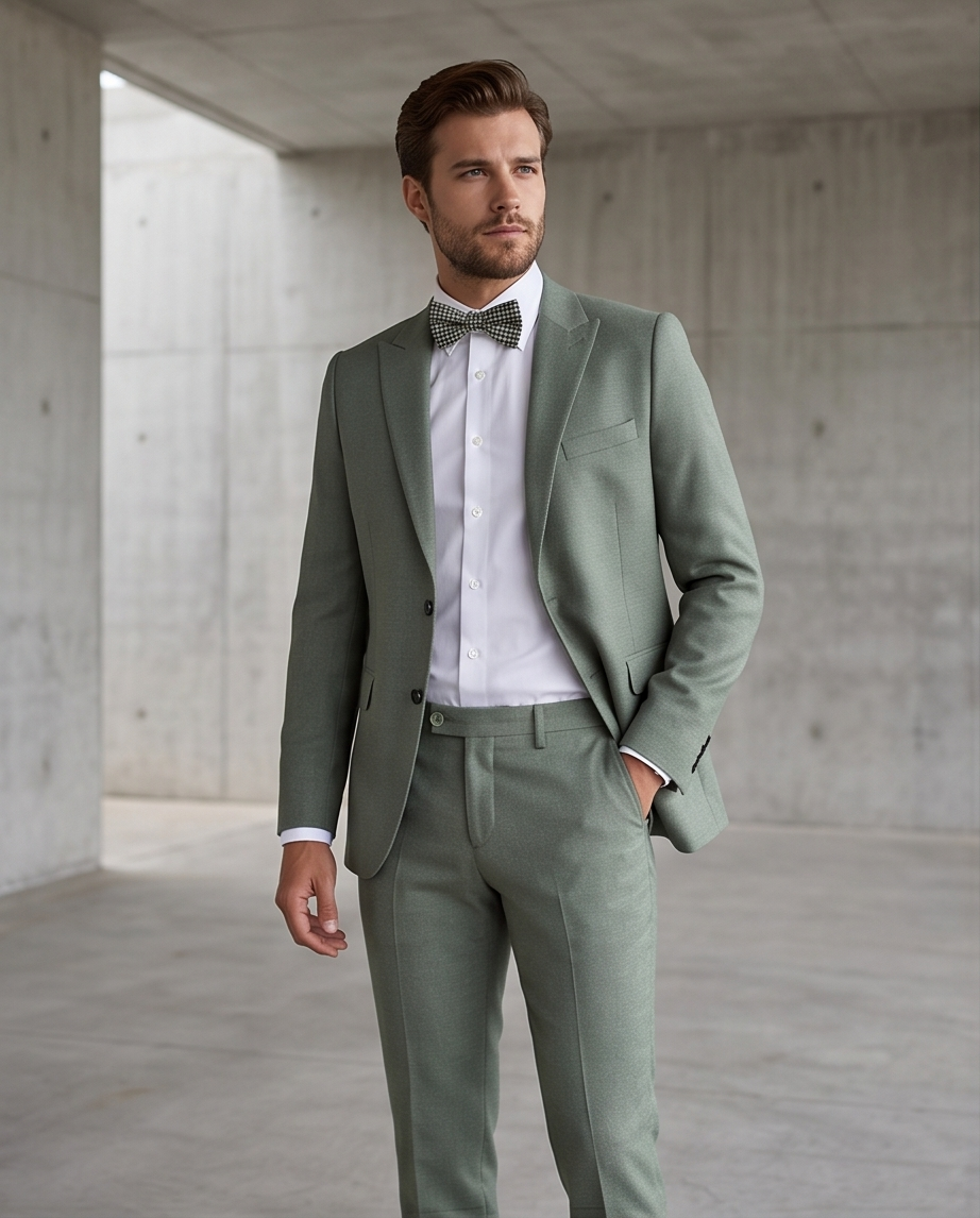 SALE! 2H #24-02 Green Casual Embossed Suit