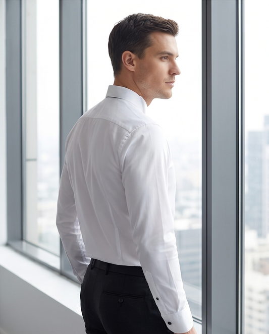 2H White Wingtip Collar Shirt