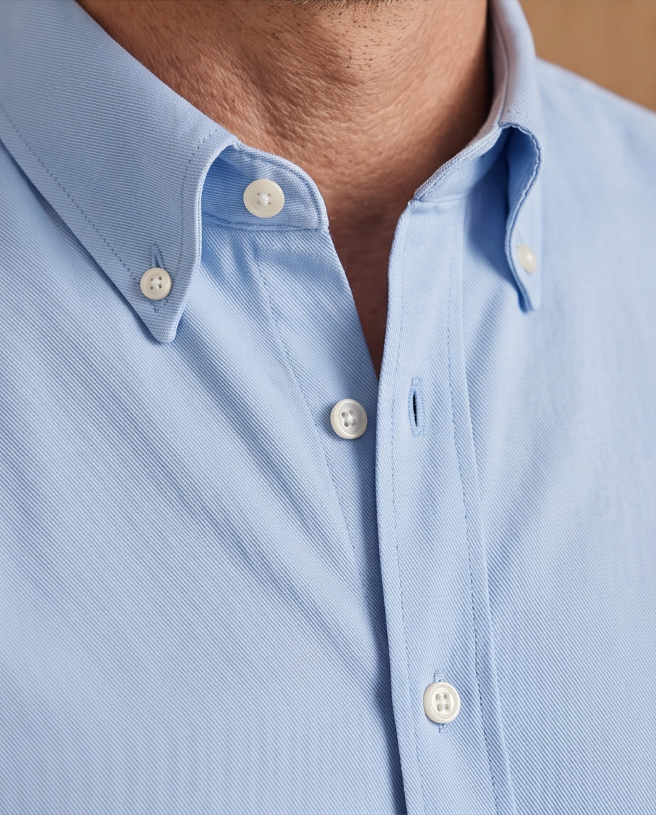 2H Blue Twill Casual Shirt