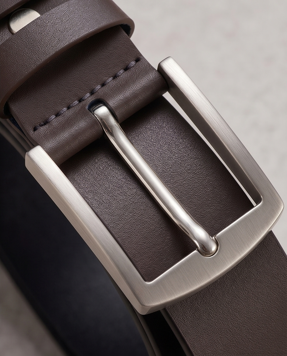 2H Brown Genuine Leather Casual Belt