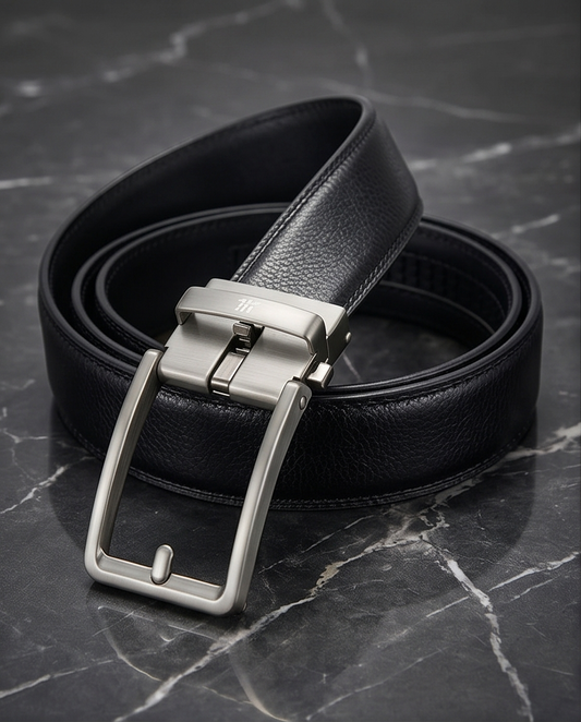 2H Automatic Sliding Buckle Leather Black
