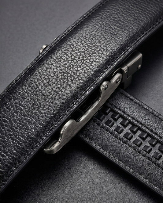 2H Automatic Sliding Buckle Leather Black