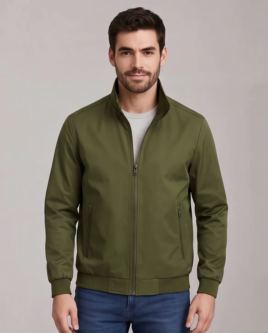 2H #8091 Olive Green Lightweight Casual Jacket