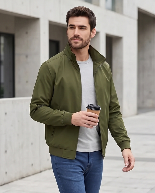 2H #8091 Olive Green Lightweight Casual Jacket