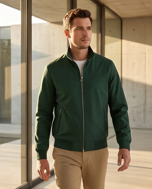 2H #8091 Dark Green Lightweight Casual Jacket