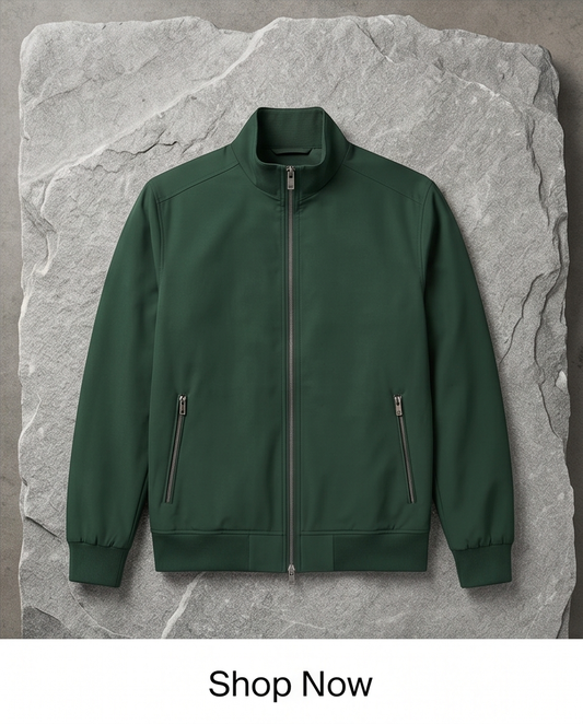2H #8091 Dark Green Lightweight Casual Jacket