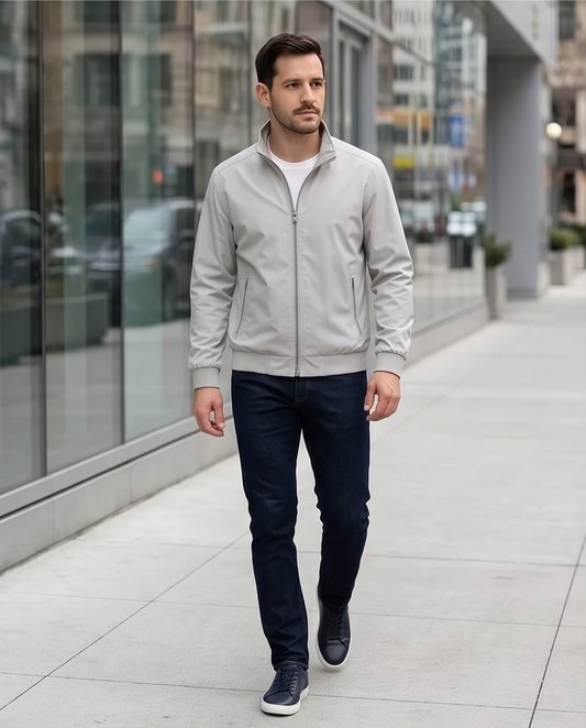 2H #8091 Light Gray Lightweight Casual Jacket