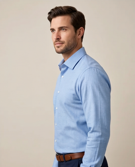 2H #180725 Blue printed Shirt