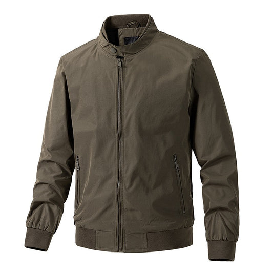 2H #8836 Brown stand up collar Slim Fit casual jacket