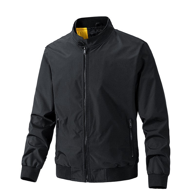 2H #8836 Black stand up collar Slim Fit casual jacket