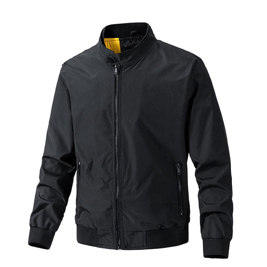 2H #8836 Black stand up collar Slim Fit casual jacket