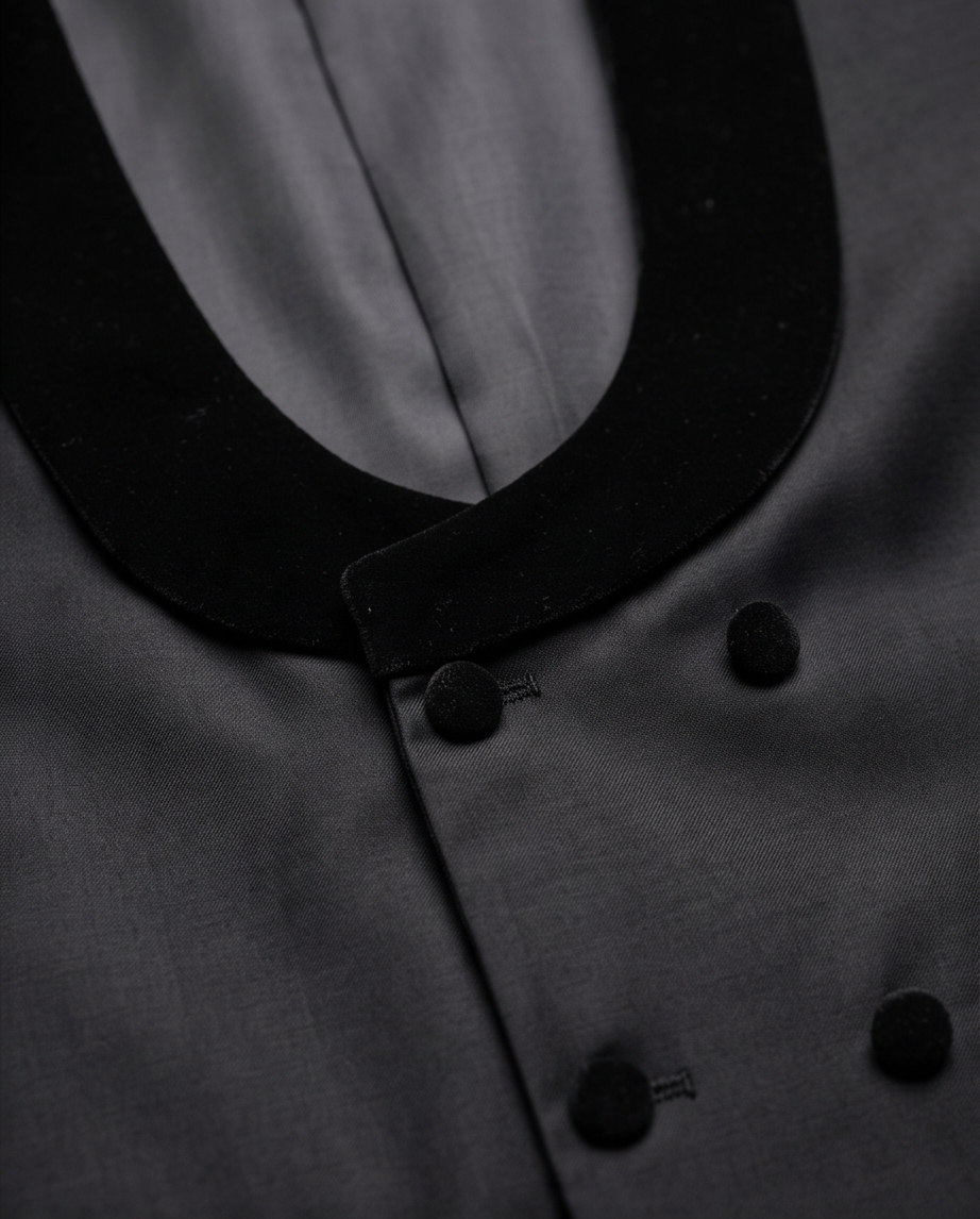 2H Black Tuxedos Shawl Lapel chamois Vest