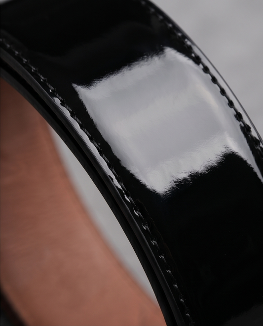 2H Shine Black Genuine Leather Formal Belt