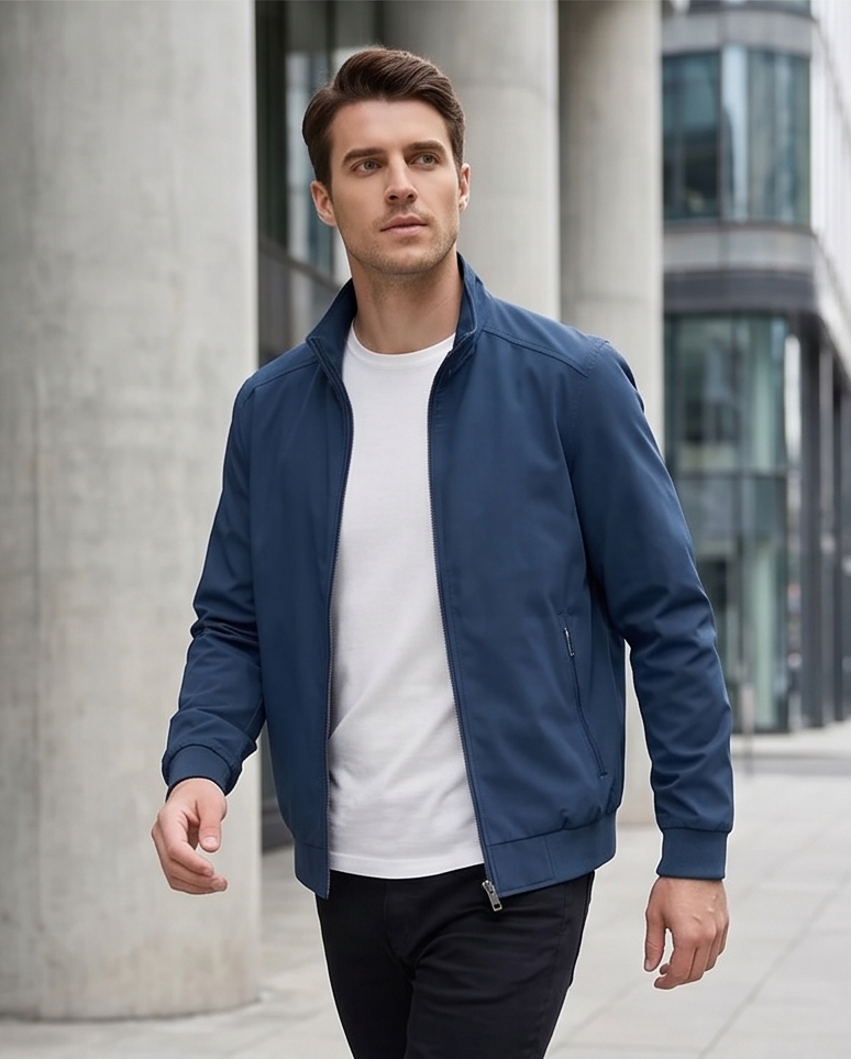 2H #8091 Navy Lightweight Casual Jacket