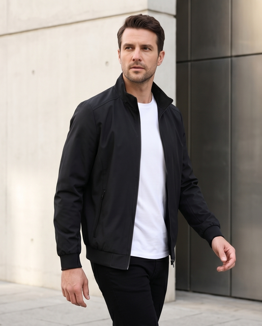 2H #8091 Black Lightweight Casual Jacket