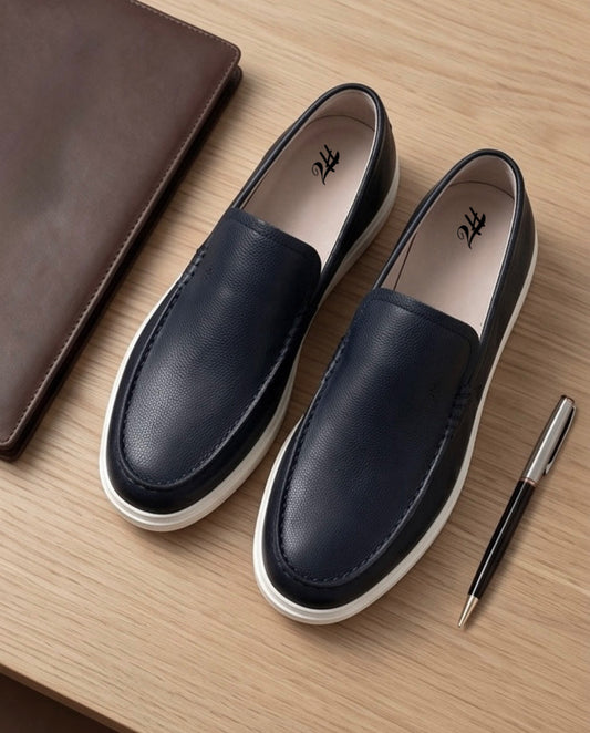 2H #21 Genuine Leather Black Casual Shoes