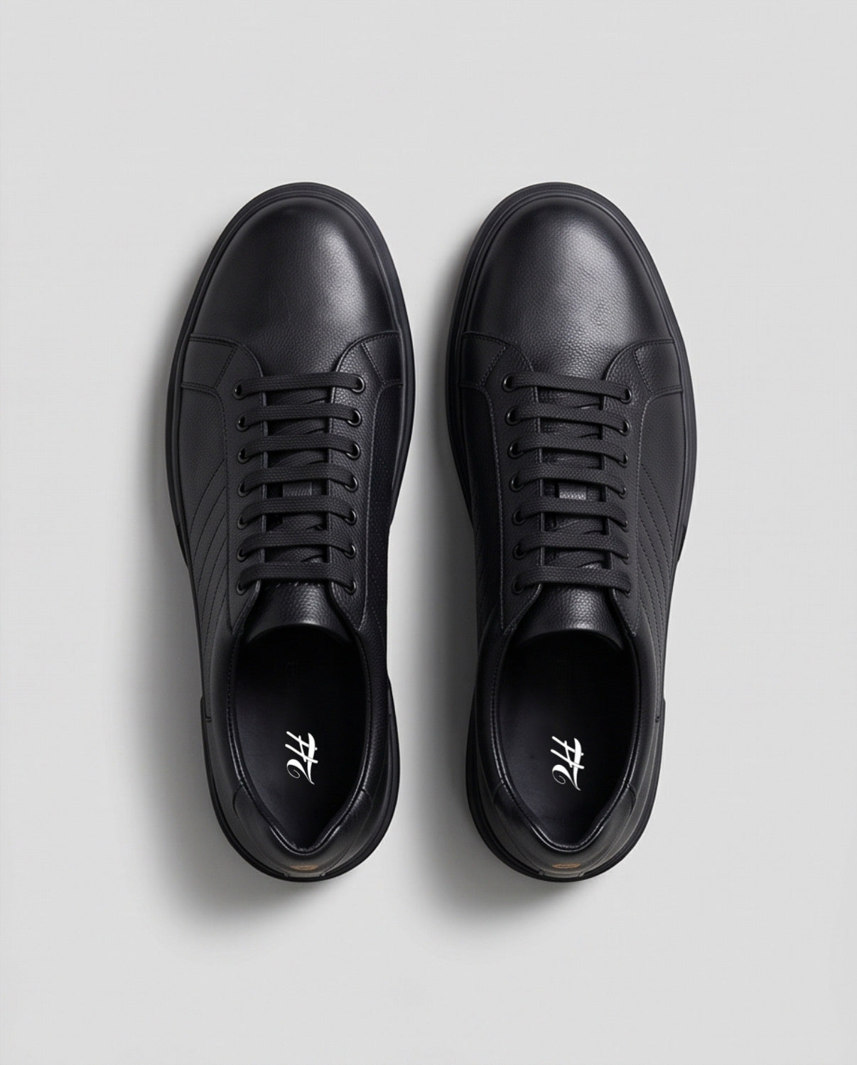 2H #06G Genuine Leather Black Casual Shoes