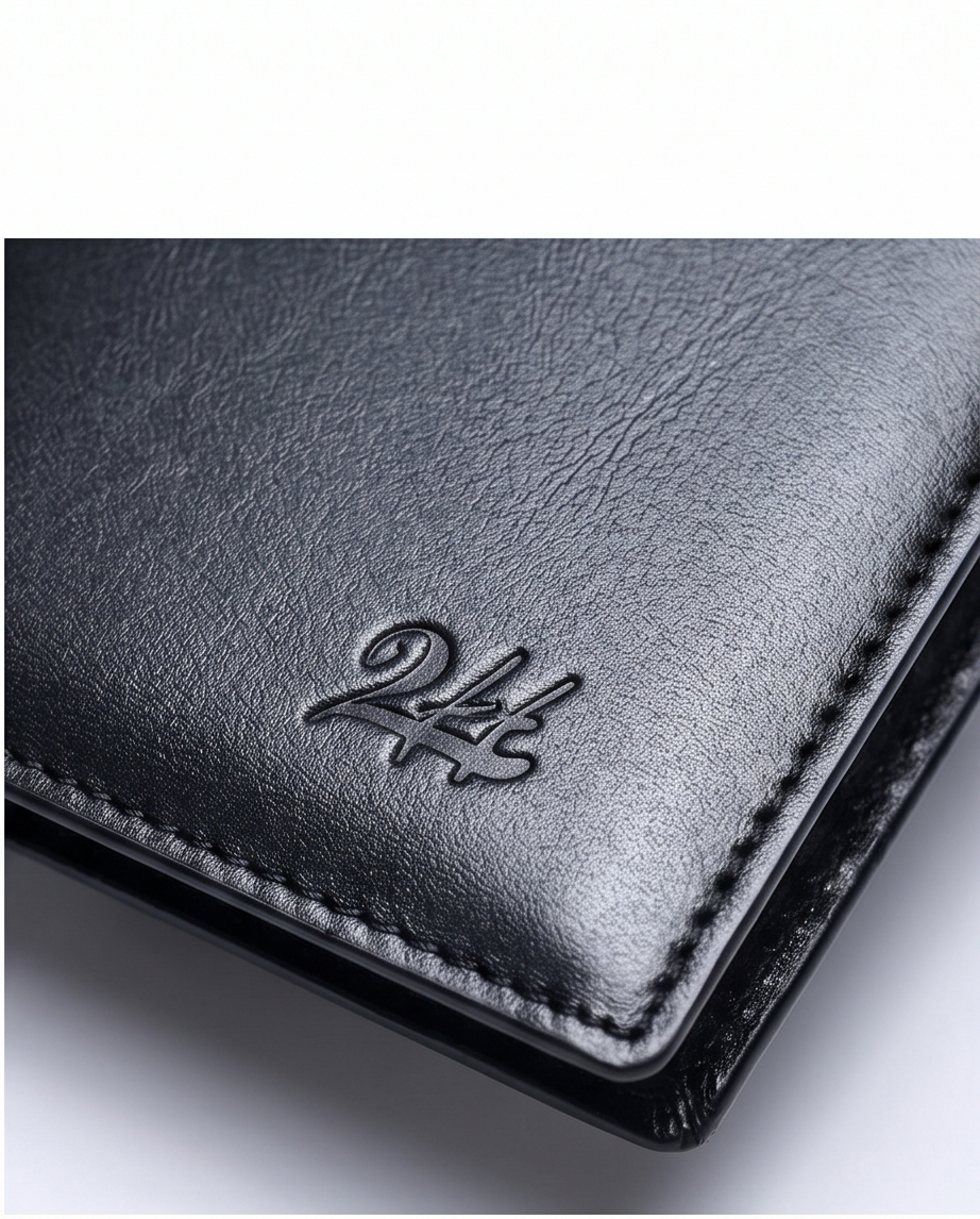 2H #8990 Black Passport Holder Genuine Leather Wallet