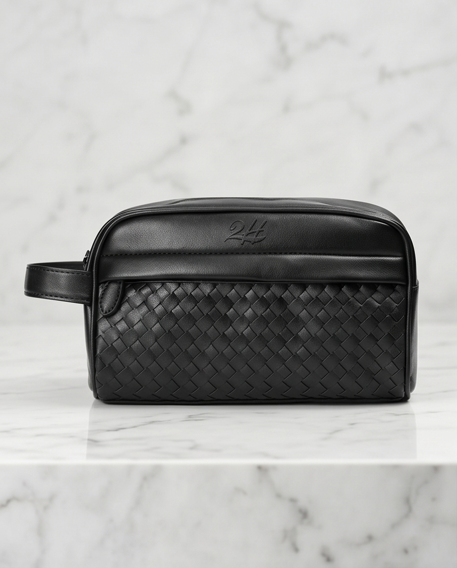 2H #X4084 Black knitted Clutch Bag