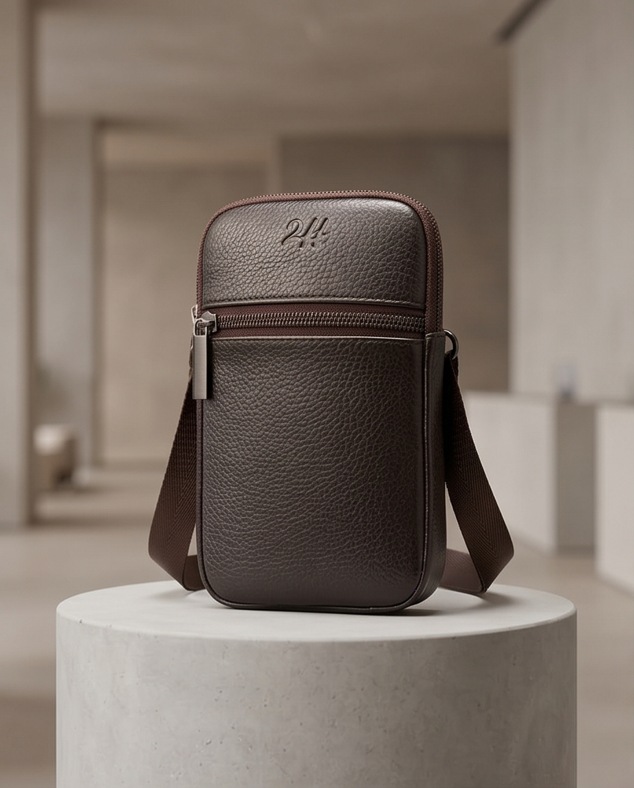 2H #8891 Brown Bag Genuine Leather