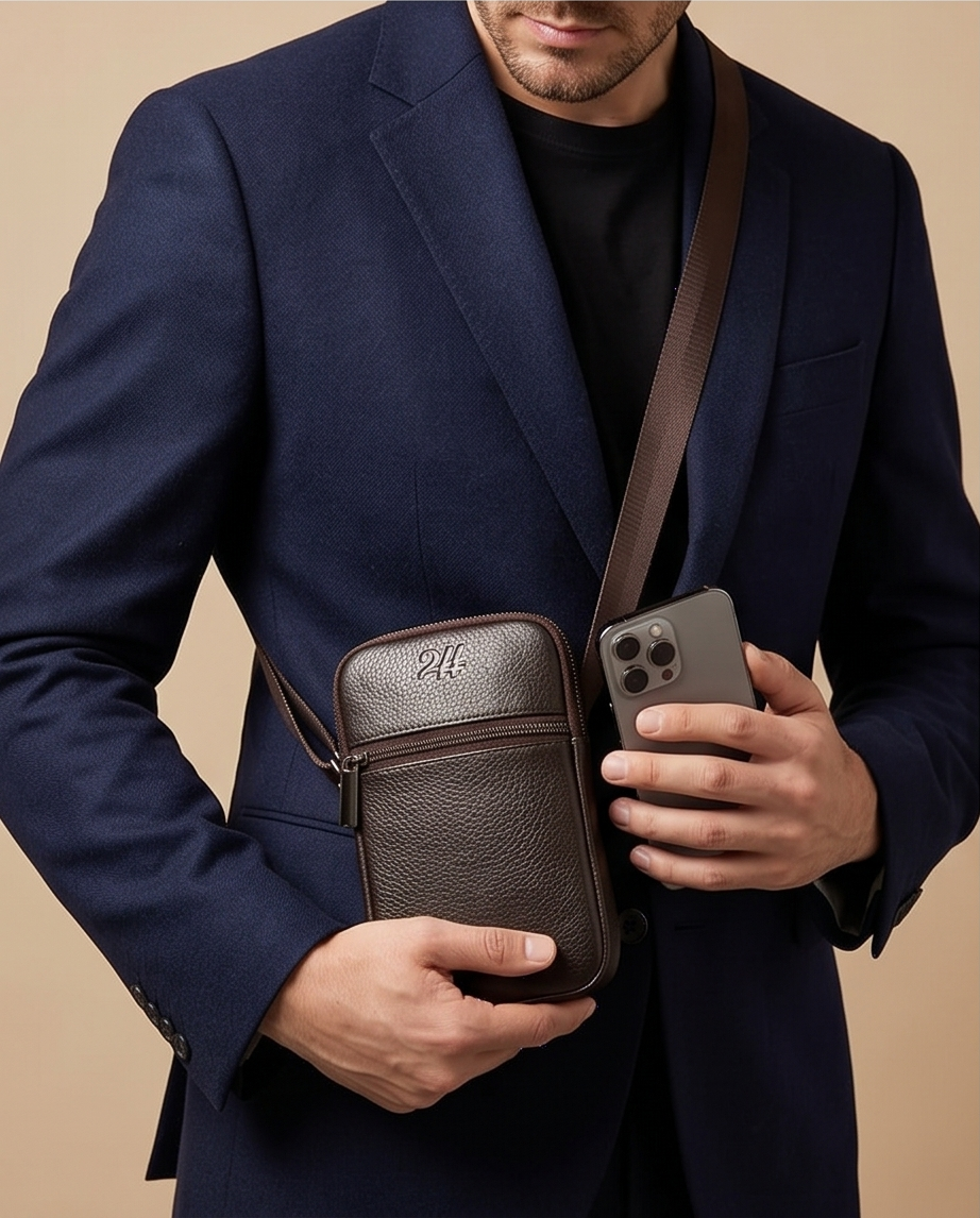 2H #8891 Brown Bag Genuine Leather
