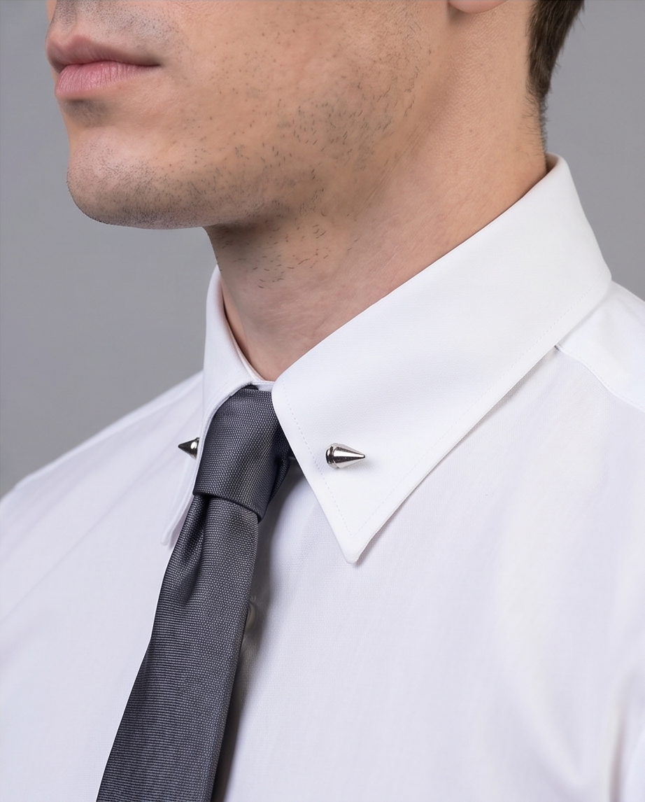2H White Classic Shirt With Pin