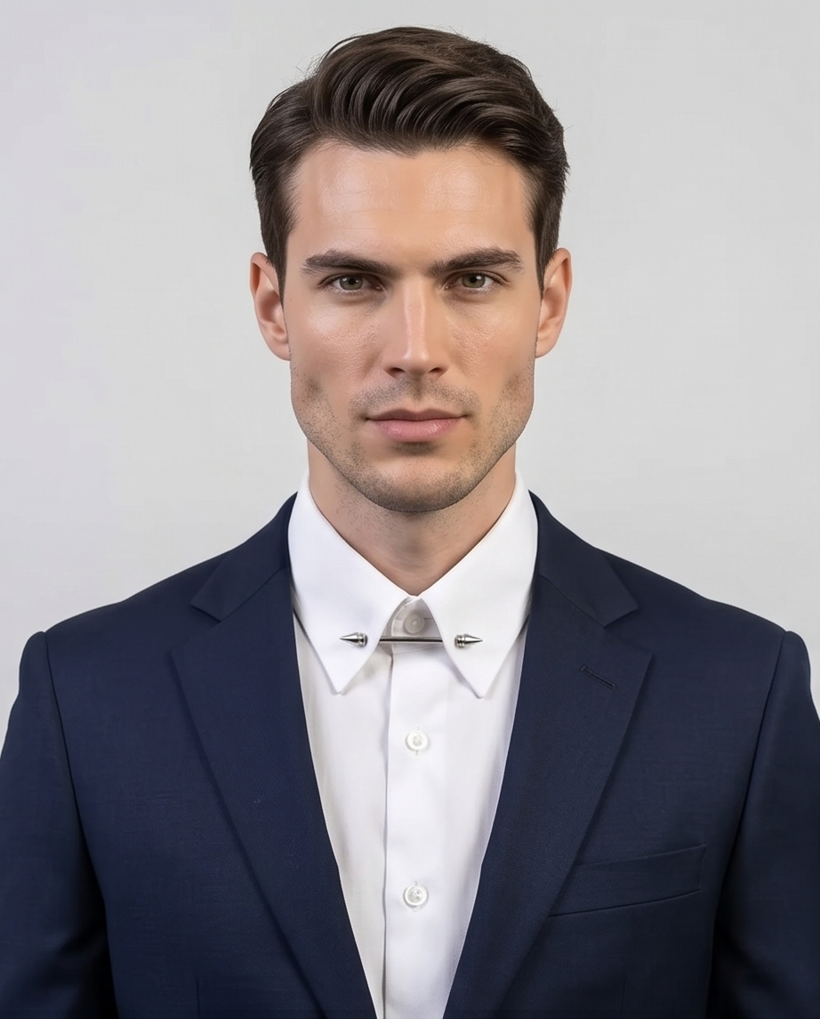 2H White Classic Shirt With Pin