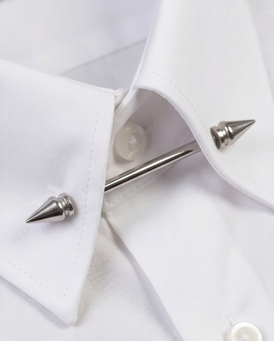 2H White Classic Shirt With Pin